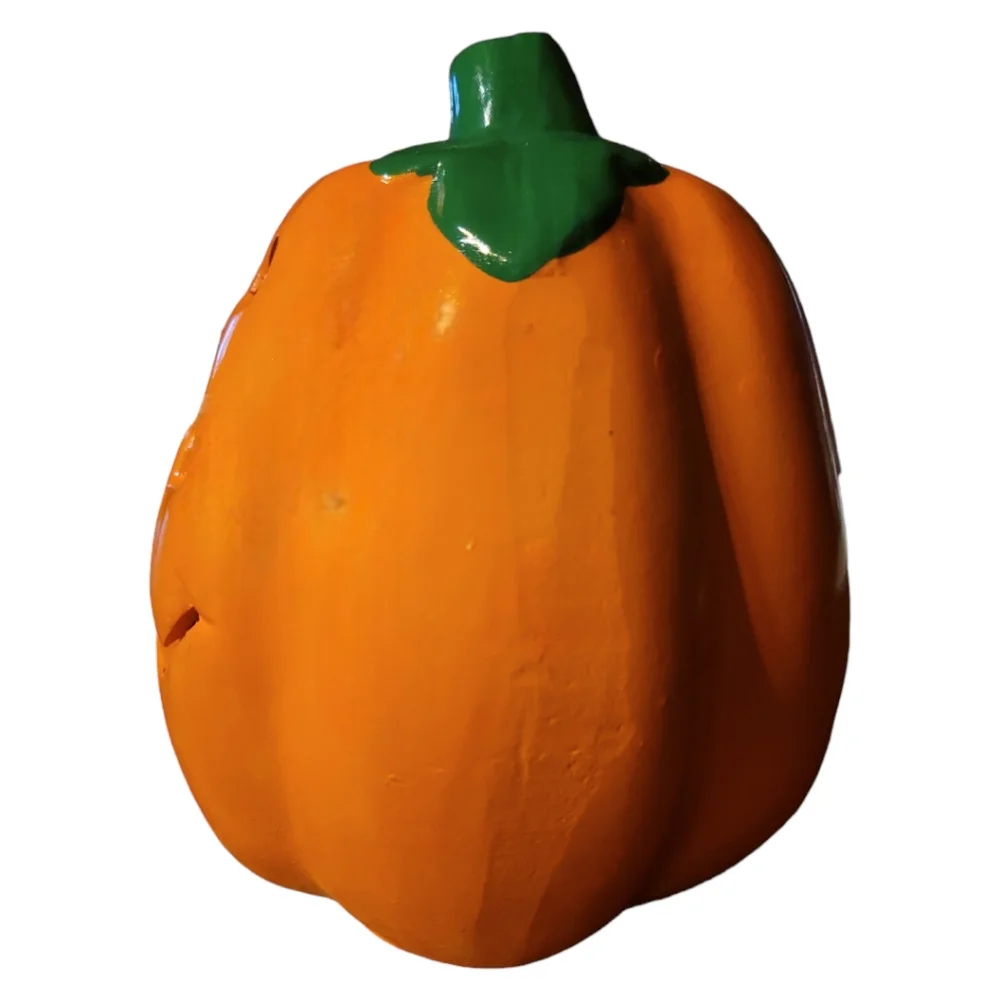 Vtg Ceramic Pumpkin Candle Holder